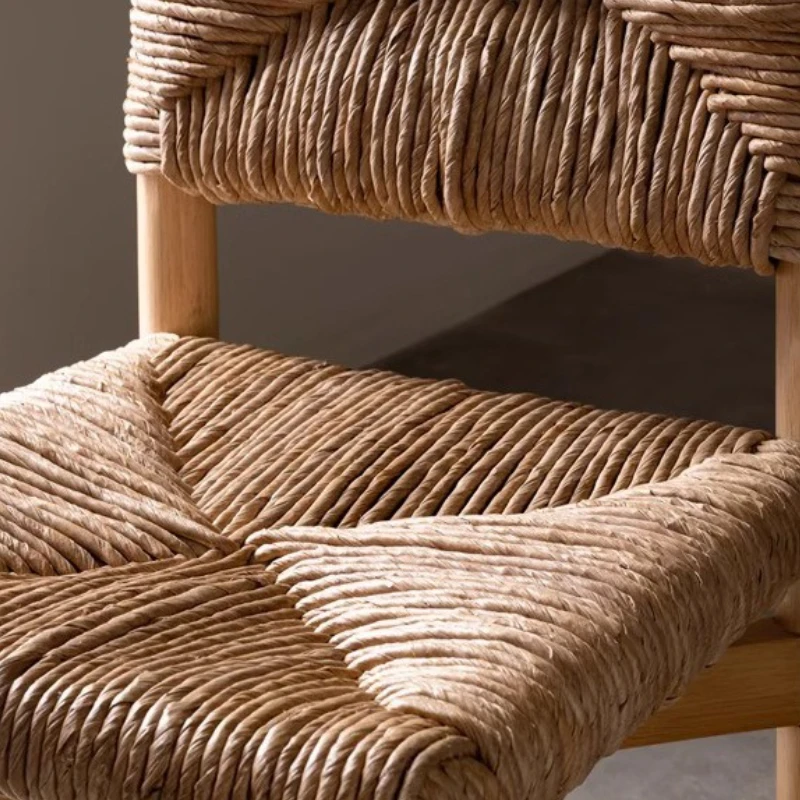 Dining Chair Nordic Grass Weaving Home Designer Leisure Backrest Chair Modern  Furniture