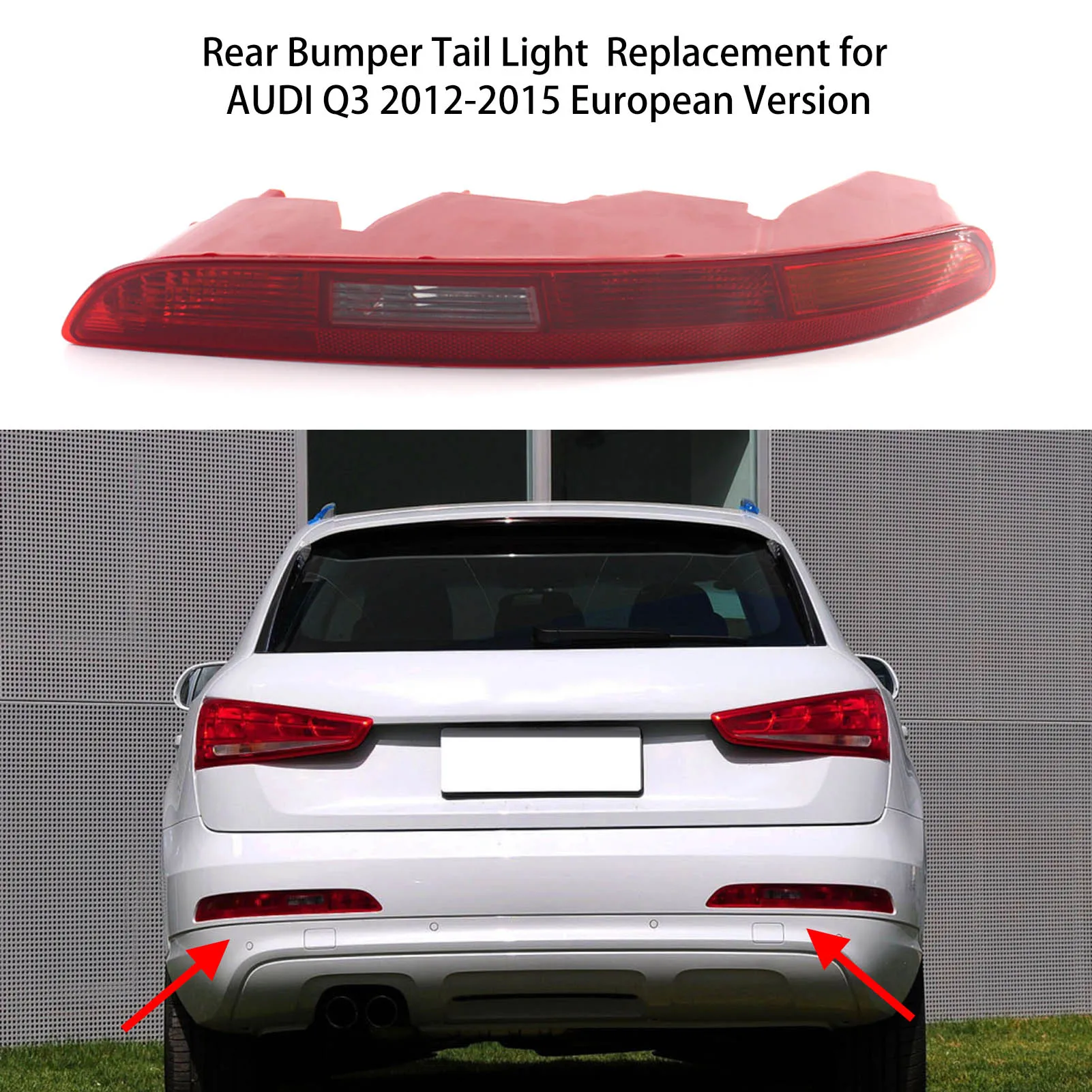 

Rear Bumper Tail Light Lamp Right Replacement for 2012-2015 European Version OEM 8UD 945 096 Tail Light Rear Lamp