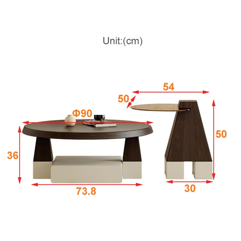 طاولات القهوة الخشبية الصلبة الإيطالية الحد الأدنى الشمال الطابق الدائمة غرفة المعيشة مصمم طاولة القهوة أثاث المنزل الإبداعي FYCT