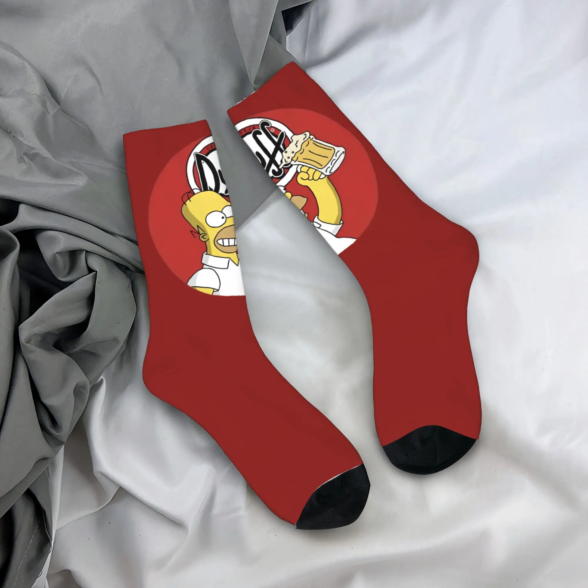 

Fashion Men's Socks Harajuku The S-Simpsons Duff Sock Polyester Sport Women Socks Spring Summer Autumn Winter,