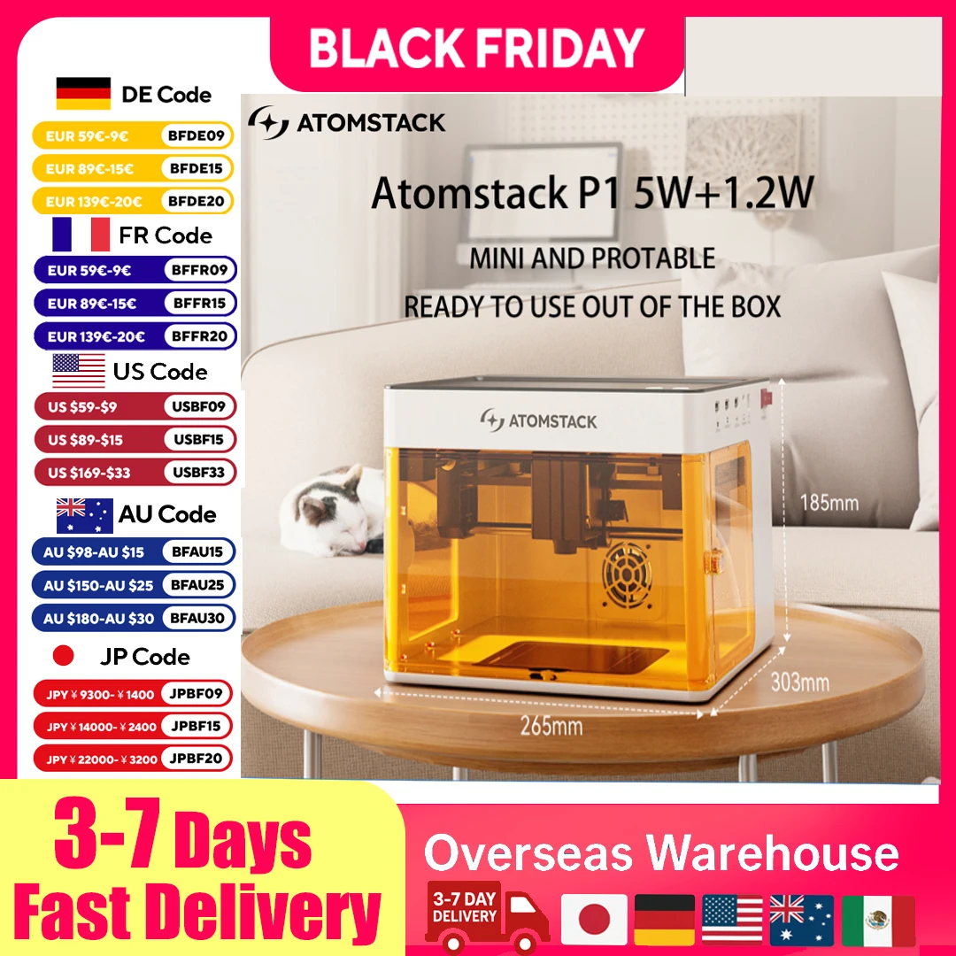 

ATOMSTACK Laser Engraving Machine 5W Laser Cutter And Engraver CNC Machine For Dog Tag Leather Metal Wood Work