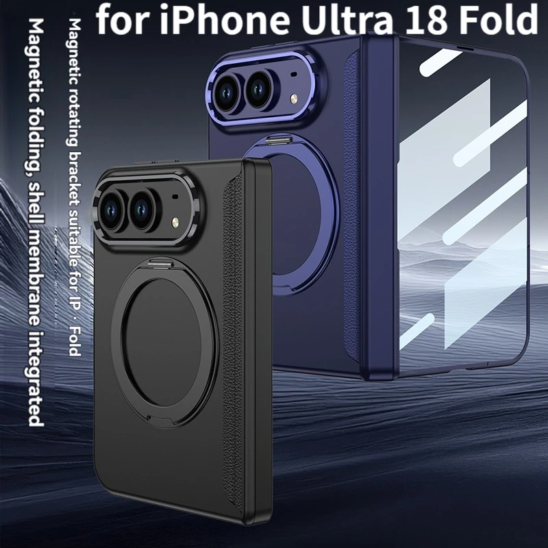 For Magsafe Magnetic Phone Case for iPhone Ultra Version & - Folding Stand Compatible with Case Film Integration for iPhone Duo