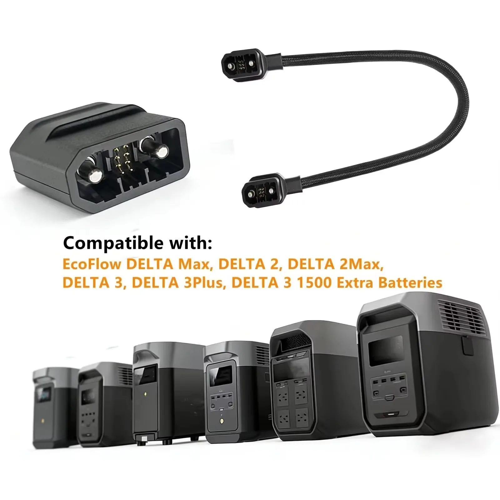 Extra Battery XT150 Braided Cable 20Inch Compatible EcoFlow Delta  2/3/3Plus/1500/Wave2/3 Power Station, No USB, Exclude Pro3 - AliExpress 13