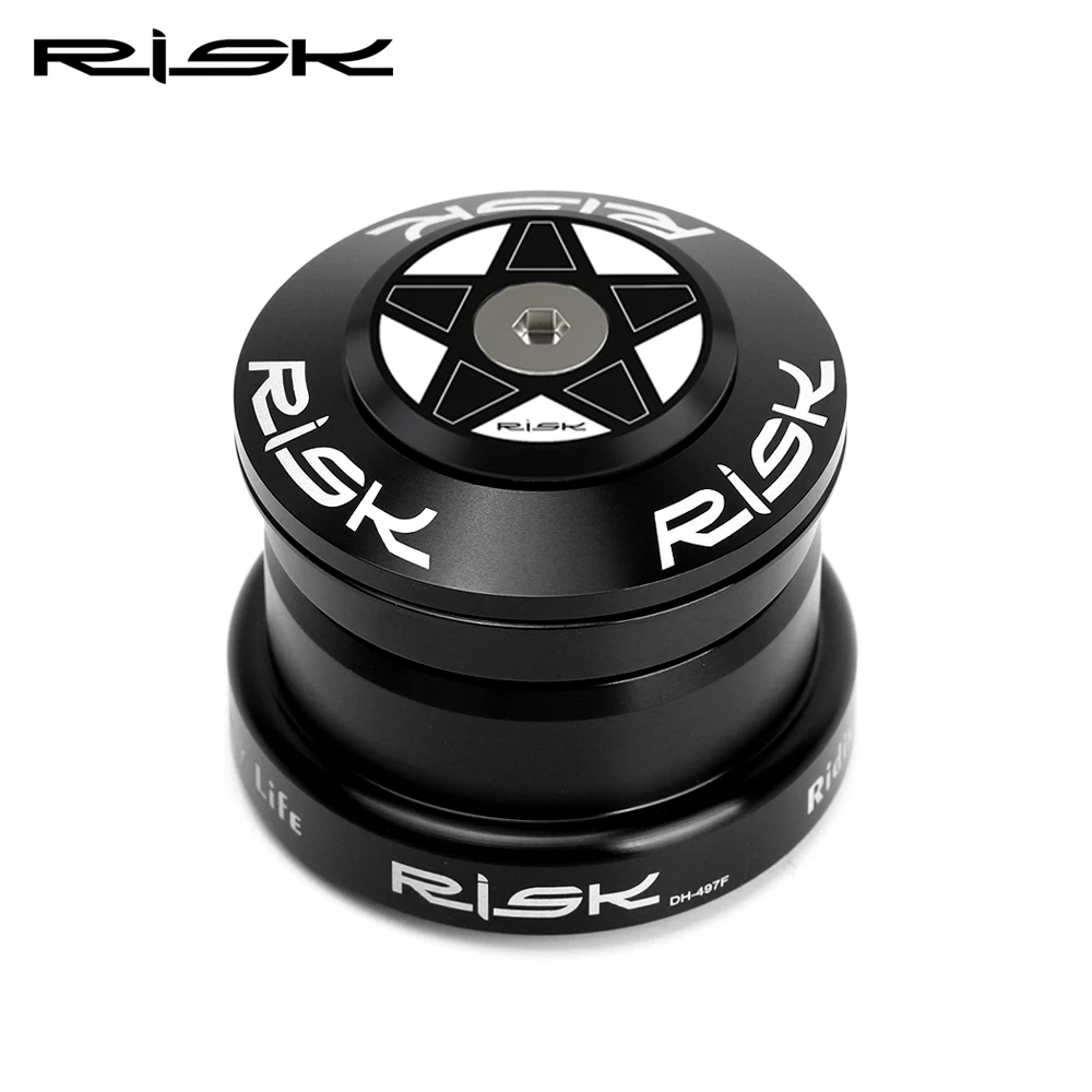 RISK Mountain Bike Bowl Set DH Downhill 44-49.7/49.7mm Cone with 1.5 Cone Straight Pipe Front Fork Peilin