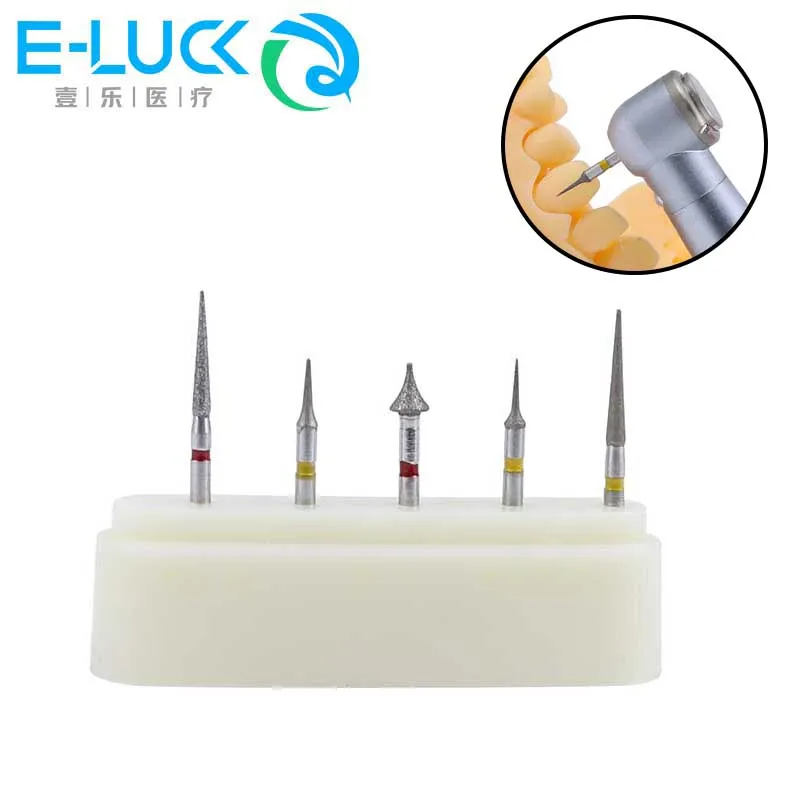 5Pcs/Box Dental Cutting Polishing Burs Orthodontic Interproximal Enamel Diamond Bur Kit For High Speed Handpiece