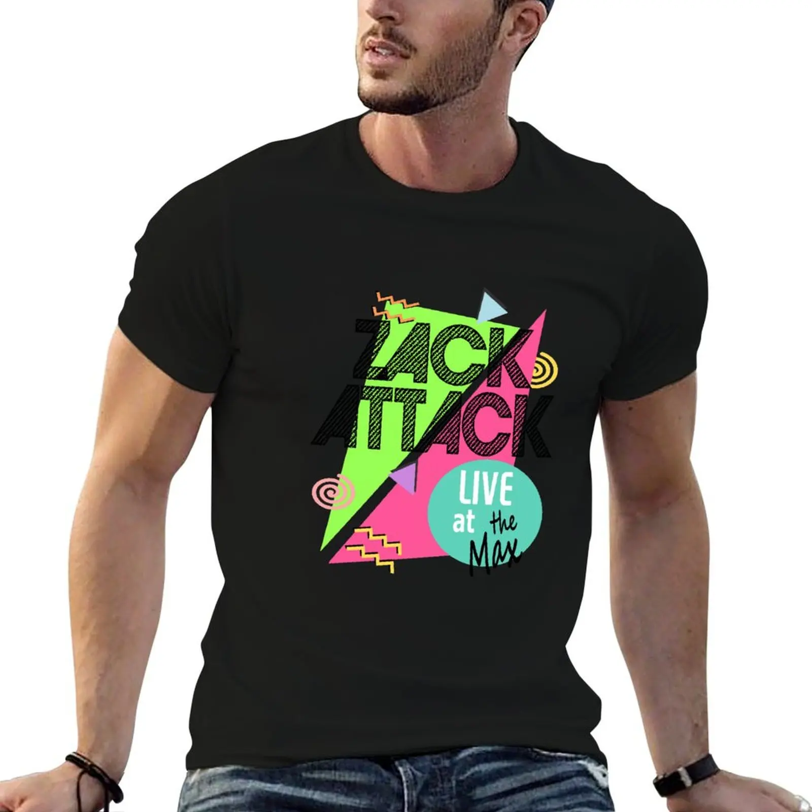 Zack Attack Live at the Max T-Shirt graphic t shirts graphics Men's cotton t-shirt