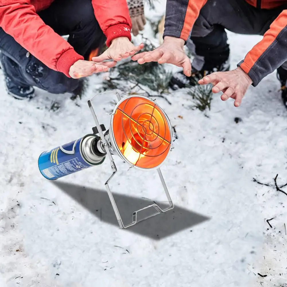 1000W Outdoor Gas Stove Portable Piezo Ignition Gas Heater Warmer Heating Stove for Long Gas Tank Winter Heater Stove