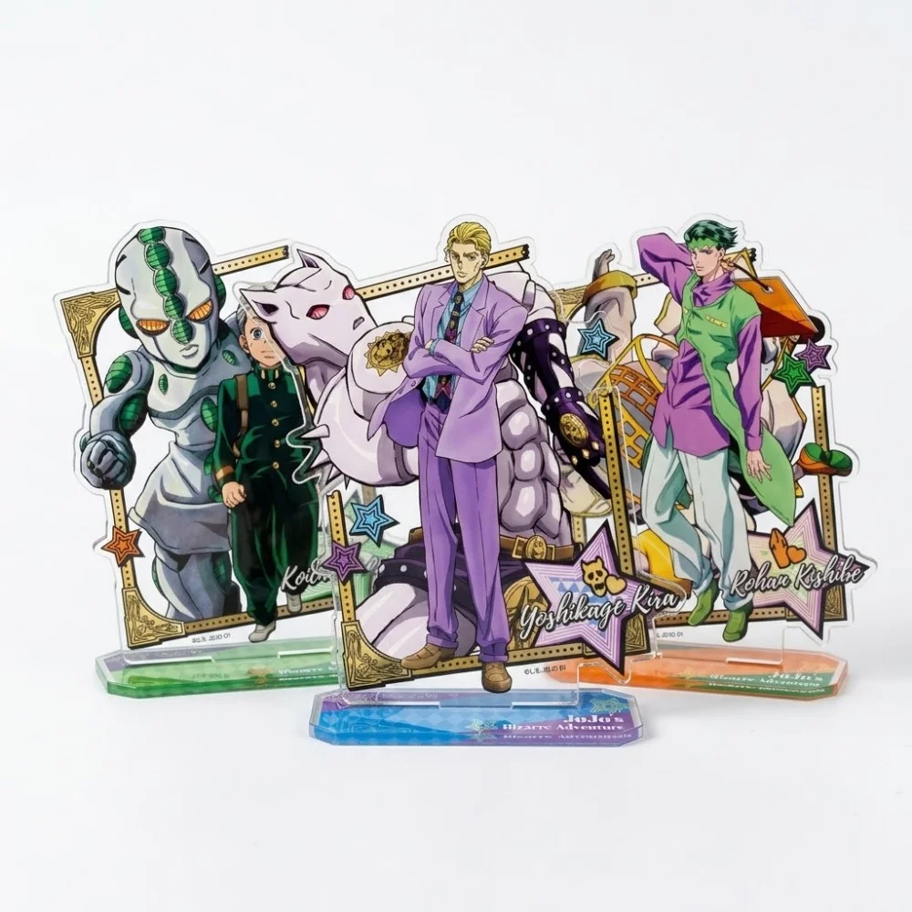 Anime Yoshikage Kira Acrylic Stand Figure Character With Stand Scene Tabletop Ornament Collectible Gift Keychain