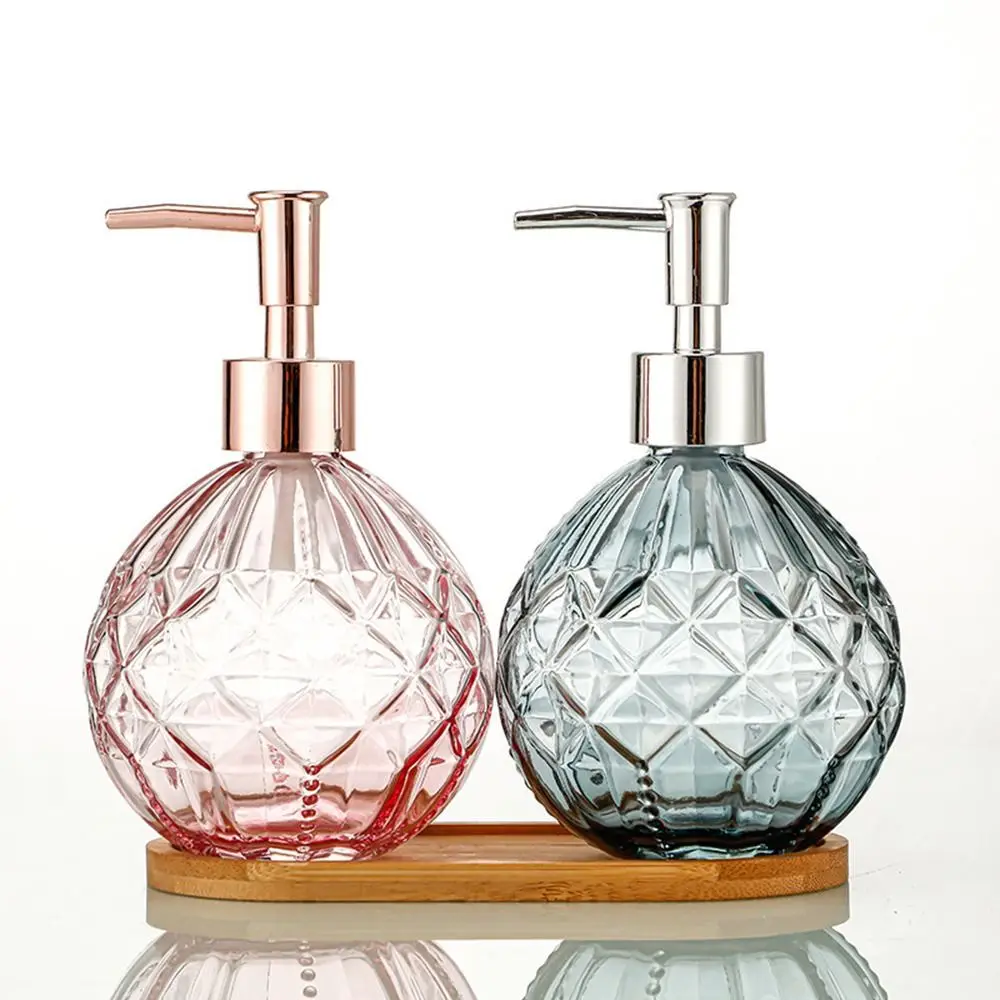 المحمولة 300 مللي موزع الصابون زجاجة الزجاج الصحافة السائل شامبو استحمام زجاجة هلام زجاجات فارغة #2