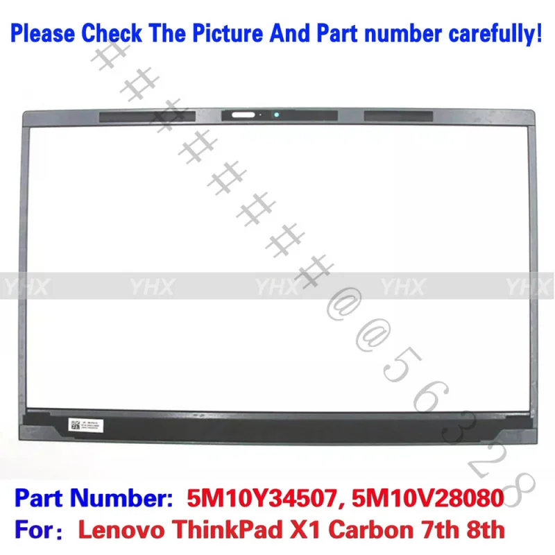 AS+New LCD Front Bezel Sticker RGB For Lenovo ThinkPad X1 Carbon 7th 8th Laptop Frame Cover Label P/N:5M10V28080 Replacement Rep