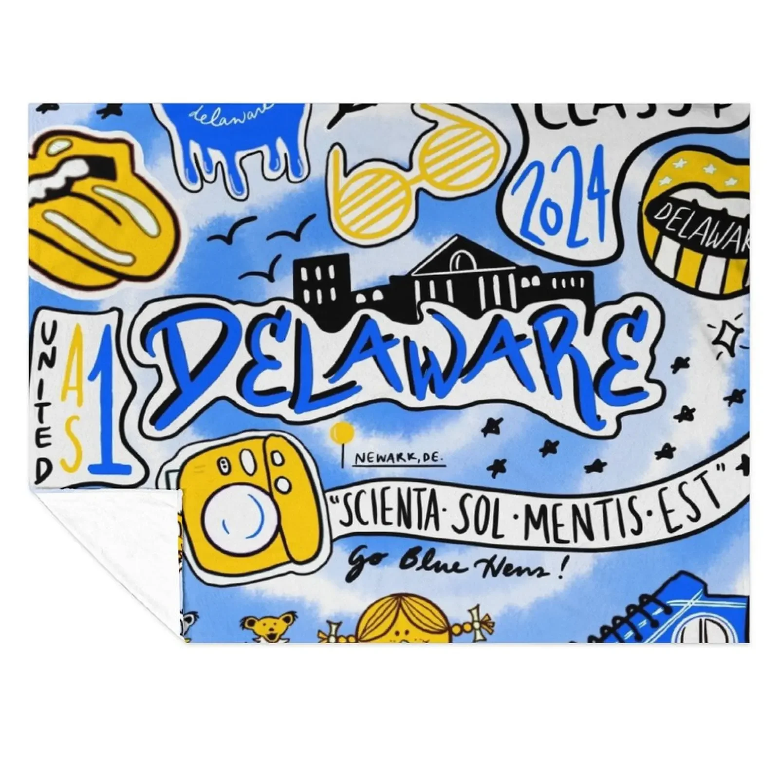 

University of Delaware Throw Blanket Flannel Fabric for babies anime Flannels Blankets