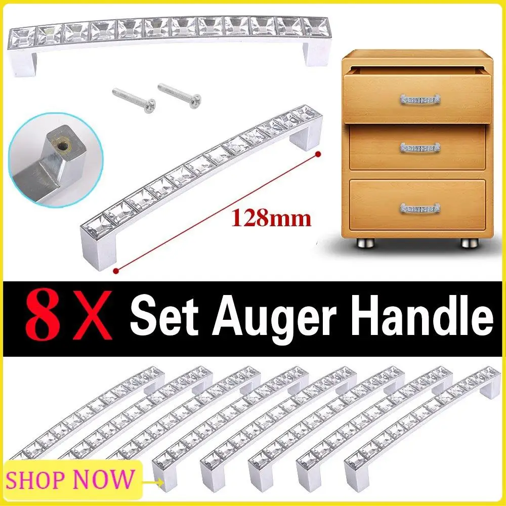 Especial Pack Of 8 Europe Style Square Clear Crystal Rhinestone Furniture Door Wardrobe Cupboard Cabinet Drawer Pull Handle Knob