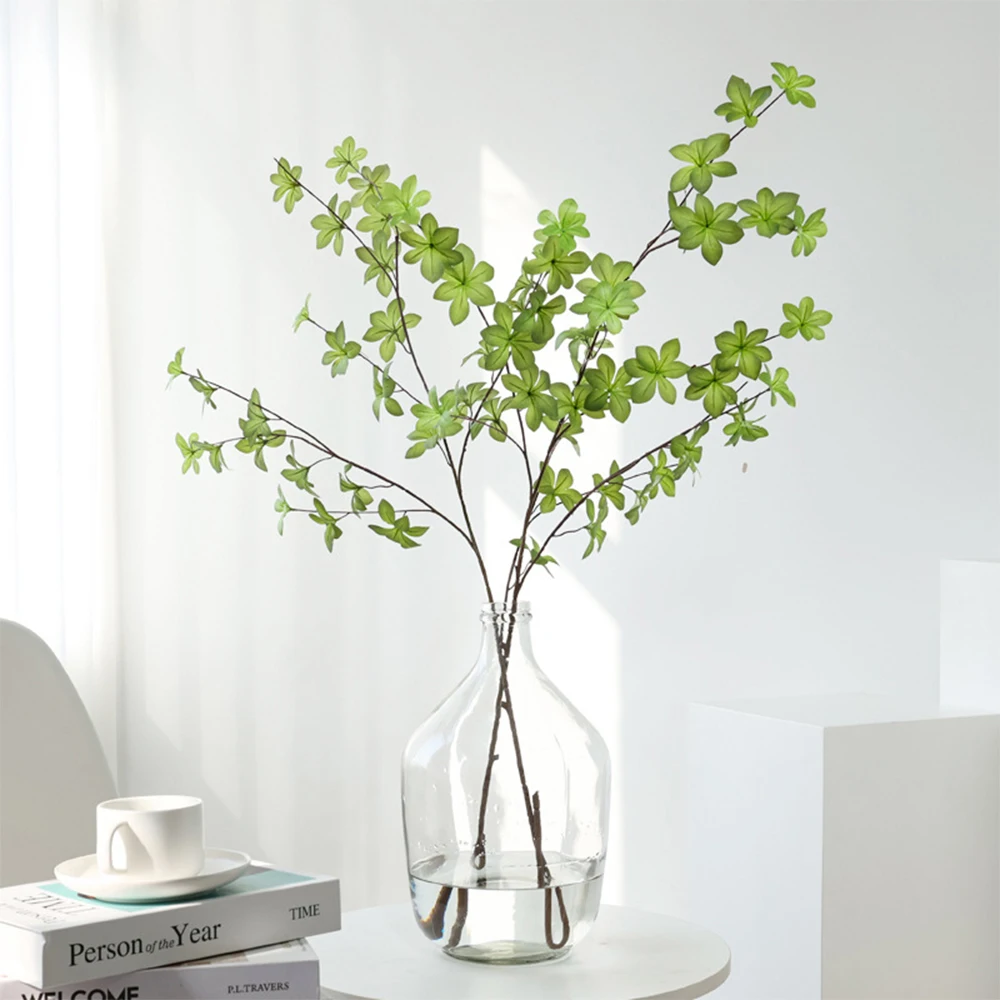 Artificial Ficus Twig Plant Faux Greenery Branches Leaf For Fresh Pastoral Style Shop Garden Office Home Banquet Decoration