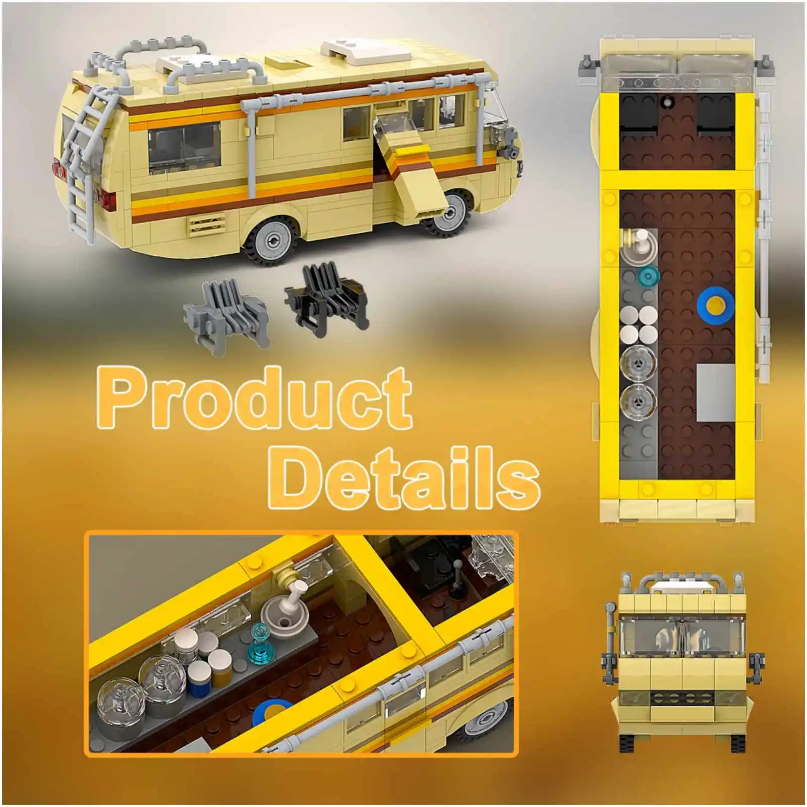 MOC Break Bad RV Building Blocks Kit Creative Van House Camper Toys Building Blocks Set da costruzione fai da te veicolo giocattolo per bambini adulti