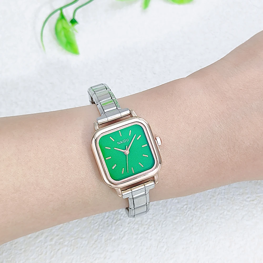 GEMOSA Trendy Stylish Square Quartz Watch Chic Minimalist Design Silver Color Stainless Steel Strap Party Birthday Daily Gift image 5