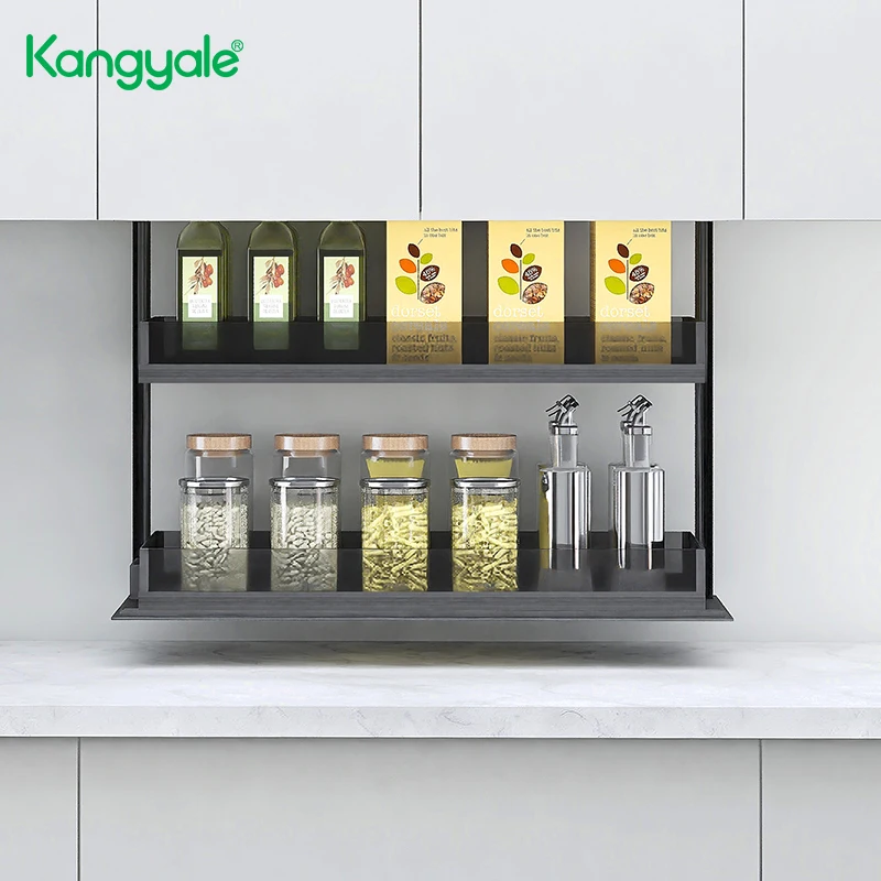 Best Selling Kitchen Automatic Cabinet Voice Control Lifting Smart Kitchen Electric Lifting Rack High Cabinet Pantry Lift Basket