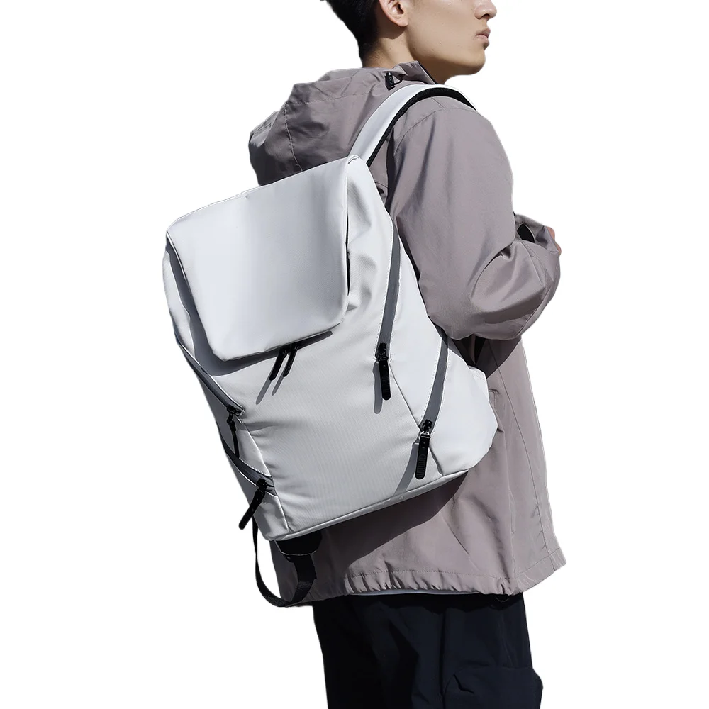 

Leather-Look Waterproof Backpack for Men Large Capacity Laptop College Bag Travel Casual Anti-Theft Business Daypack