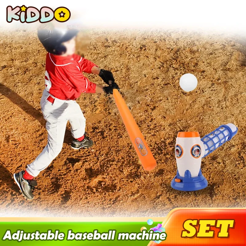 Máquina de arremesso de beisebol ajustável conjunto de combinação elétrica brinquedos esportivos ao ar livre das crianças esportes de ejeção de beisebol ao ar livre