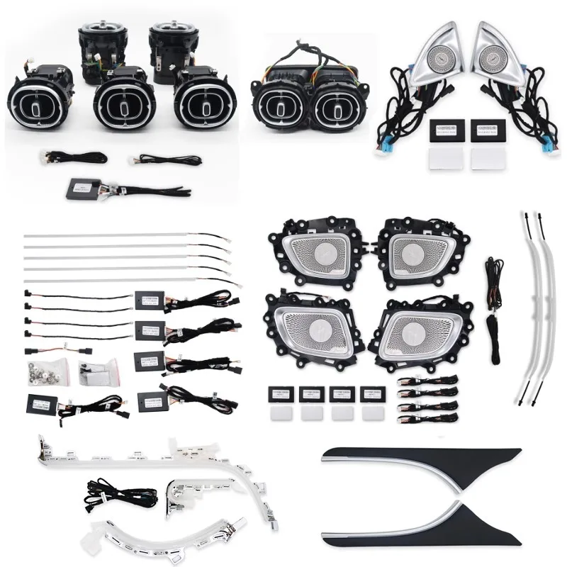 

Заводское обновление, 64-цветное светодиодное освещение салона автомобиля для Mercedes Benz C-class W206 GLC X254, аксессуары для атмосферных полос