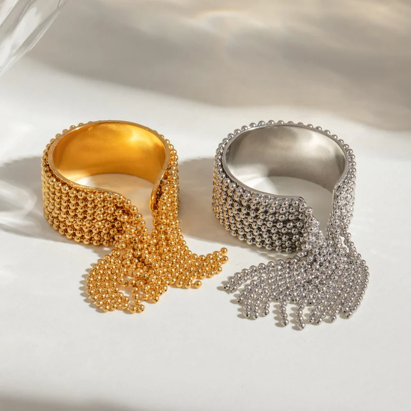 الأوروبية والأمريكية نمط الفولاذ المقاوم للصدأ شرابة حلقة مفتوحة الراقية الفاخرة التيتانيوم الصلب فنجر Jewelrings #3