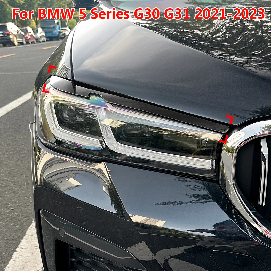 

For BMW 5 Series G30 G31 2021-2023 2Pcs/set Car Headlight Lamp Eyebrow Eyelid Trim Cover Sticker Decorative Accessories