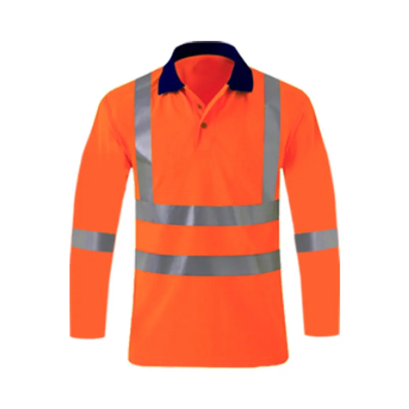 Hi Vis Long Sleeve t Shirt Hi Vis Work Reflective Safety Long Sleeve Polo t-Shirt EN20471 Class 2