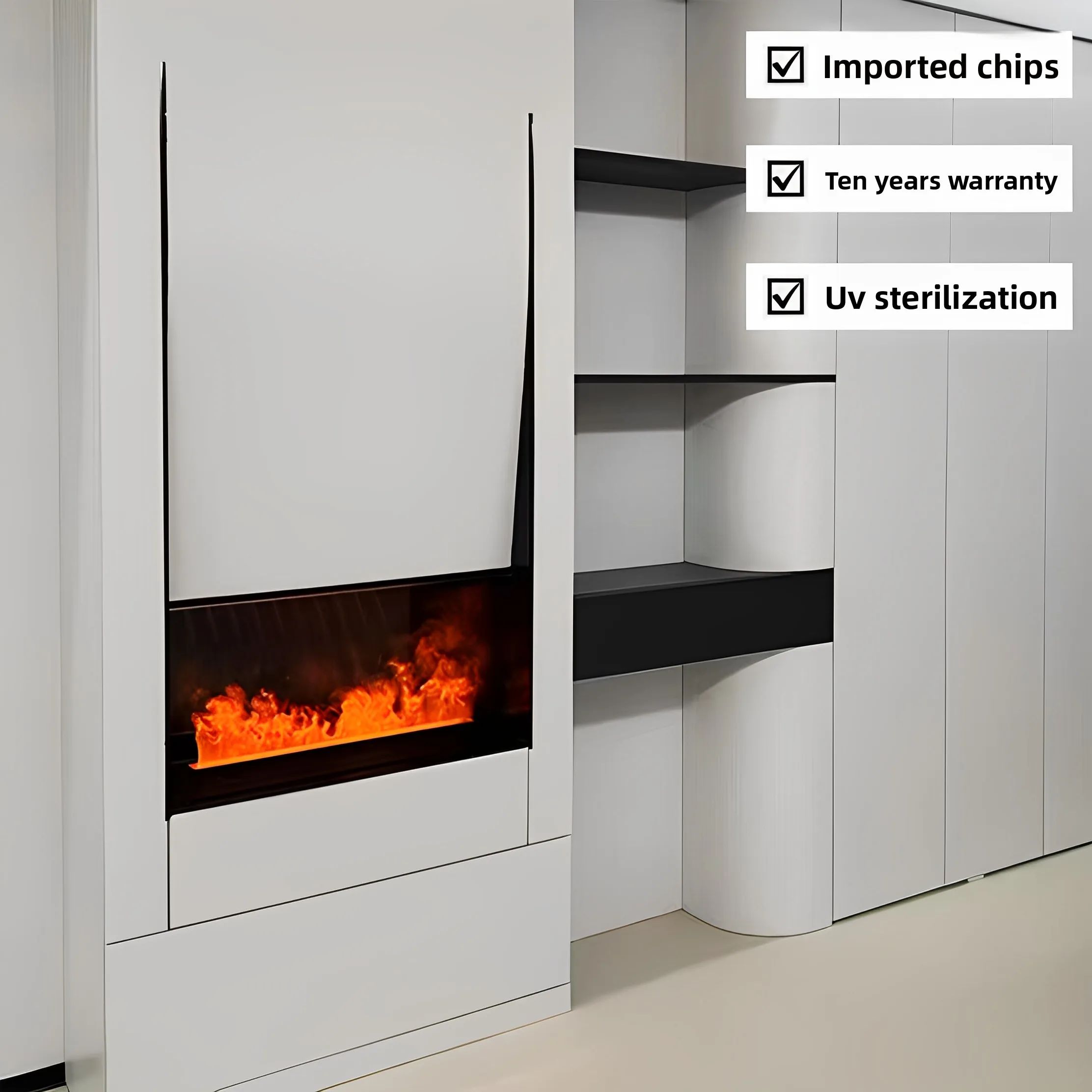 

3D распылительный камин, встроенный бытовой ультратонкий имитация увлажнителя с искусственным пламенем, украшение на заказ, электронный ТВ-шкаф