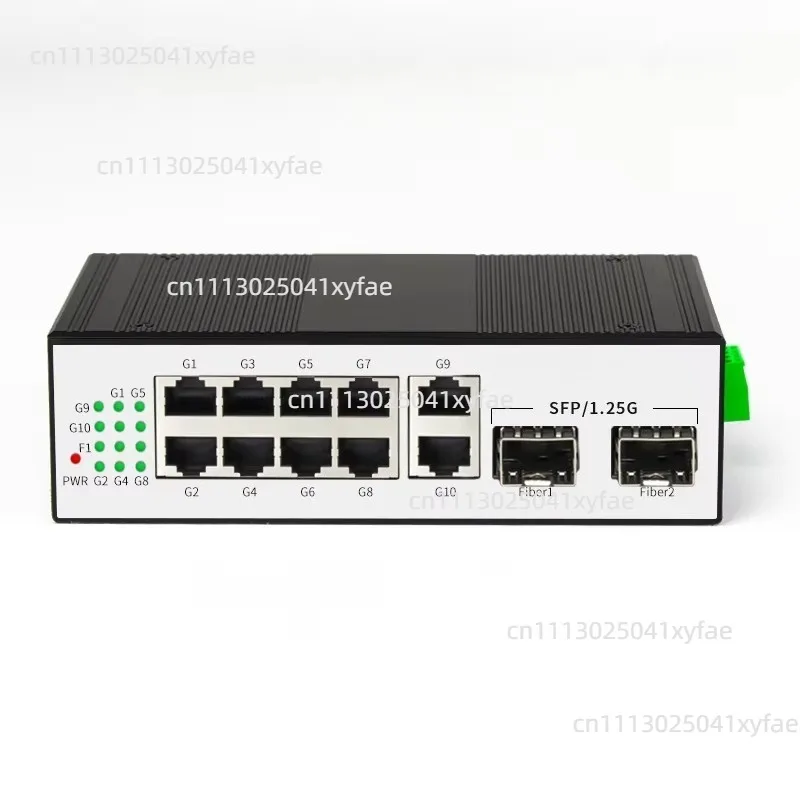 Industrial Ethernet Spare PoE Switch, 8 Gigabit PoE Ports +2 SFP Fiber Ports Din Rail Mount Network Accessories