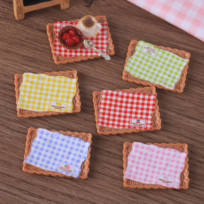 5pcs Mini Tray Grid Tray Model Tools Dollhouse Miniature Food Plate DIY Doll Accessories Handmade