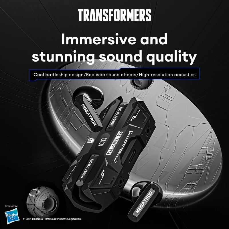 Choice TRANSFORMERS TF-T51 Bluetooth 5.4 Gaming Headsets Stereo Sound Wireless Earphones LED Display AI Translator Headphones