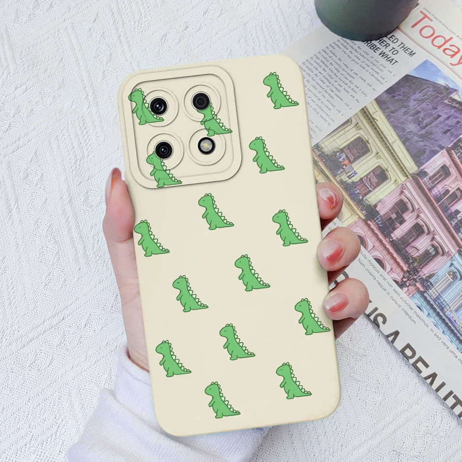 Case For Honor X8a X8b Lovely Dinosaur Liquid Drop-Resistant Back Cover For HonorX8a HonorX8b 6.7 Inches Silicone Soft TPU Funda