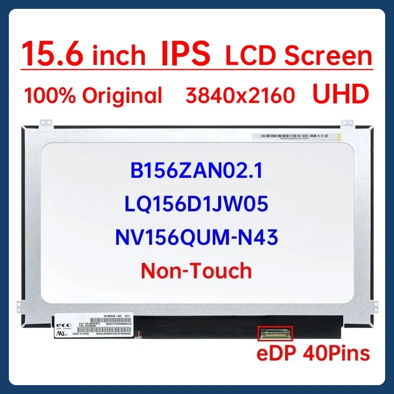 

15.6 Inch UHD LCD Screen LQ156D1JW05 NV156QUM-N43 B156ZAN02.1 For Lenovo ThinkPad P50 P51 E560p S5 2nd Gen Display Matrix Panel