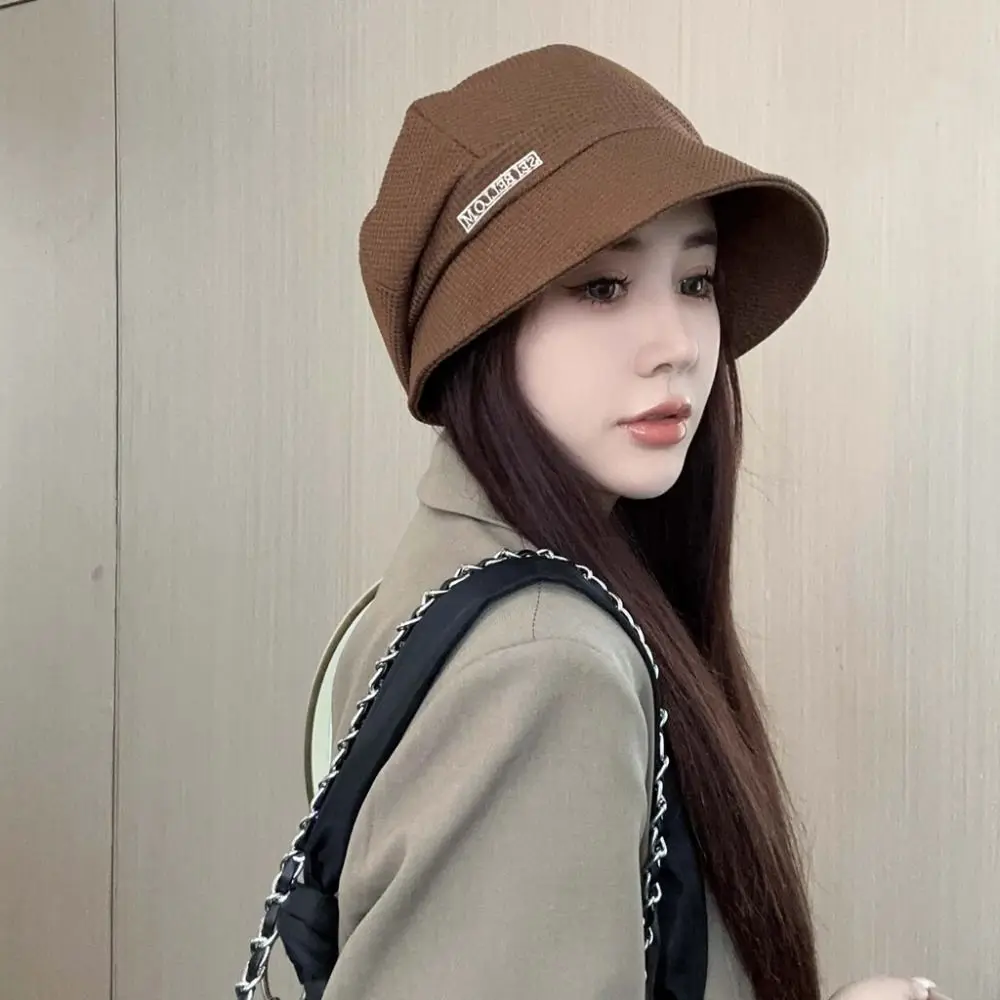 

Peaked Cap Casual Wide Brim Sun Hat Solid Color Sunshade Sun Protection Cap UV Protection with Mask Hook Duckbill Hat Camping