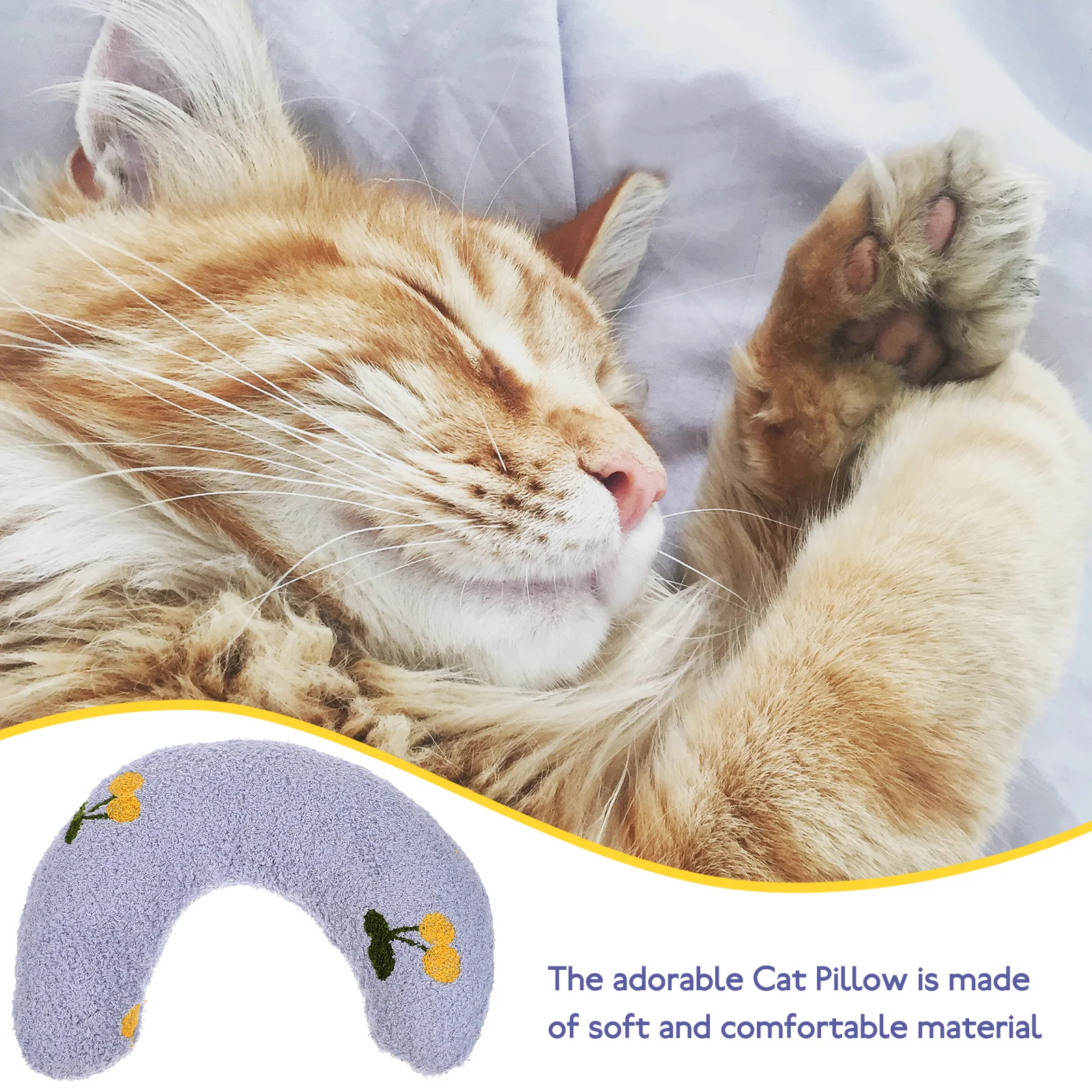 

Cute Animal Neck Pillow Dog Pillows Cat U-shaped for Cats Travel Kitten