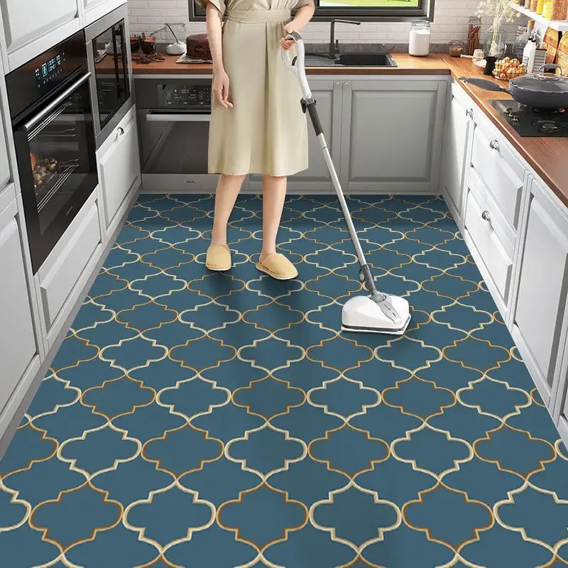 Geometric Luxury Balcony Entry Carpet Kitchen Waterproof Oil-Proof Non-Slip Rug Large Area Dirt Resistant Decorative Floor Mat