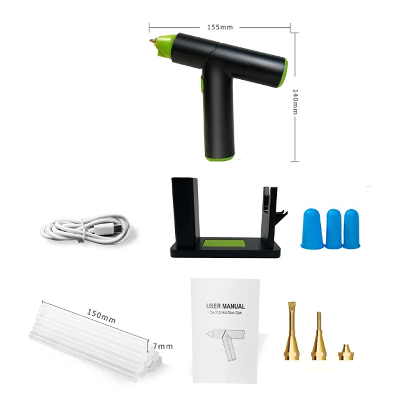 Cordless Hot Glue Machine Hot Glue Tool for Crafting Handicraft Home Repairs