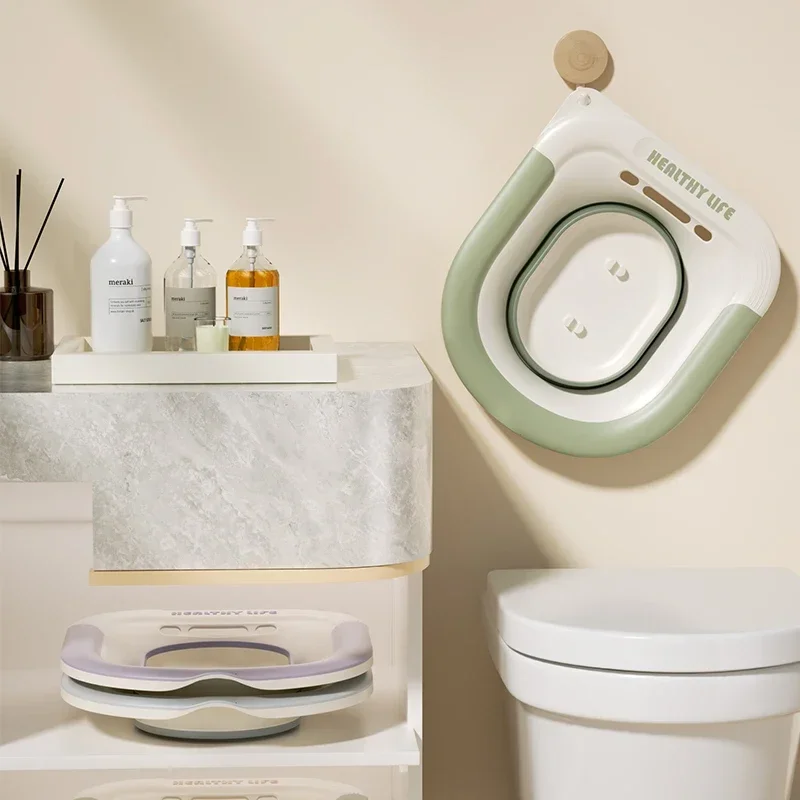 Ergonomic Foldable Sitz Bath Basin Portable Design for Pregnant Women Hemorrhoid Treatment Soaking Toilet Care