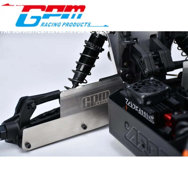 Gpm mkv6056mg protetores traseiros de aço inoxidável grosso 1mm para arrma 1/8 kraton 6s exb v6/v2/raton v5/notorious 6s v5 v6/1