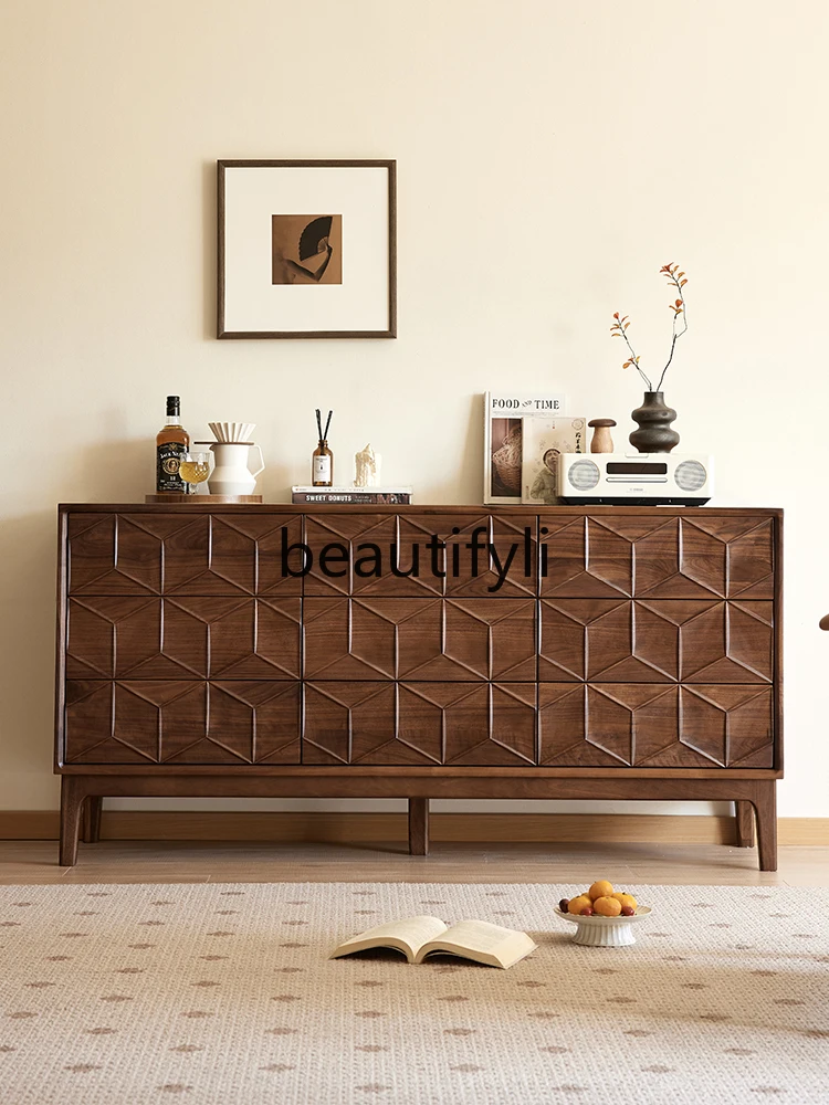 

Североамериканский черный орех, ромбовидная форма, девять сундука, скандинавский простой креативный шкафчик, бытовой сундук из цельного дерева