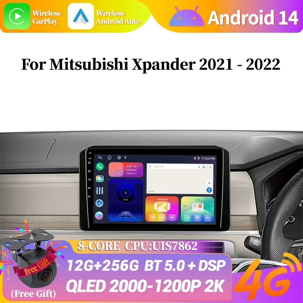 Android 14 For Mitsubishi Xpander 2021-2022 WIF Wireless Bluetooth Carplay Stereo Screen Car Radio Multimedia Navigation