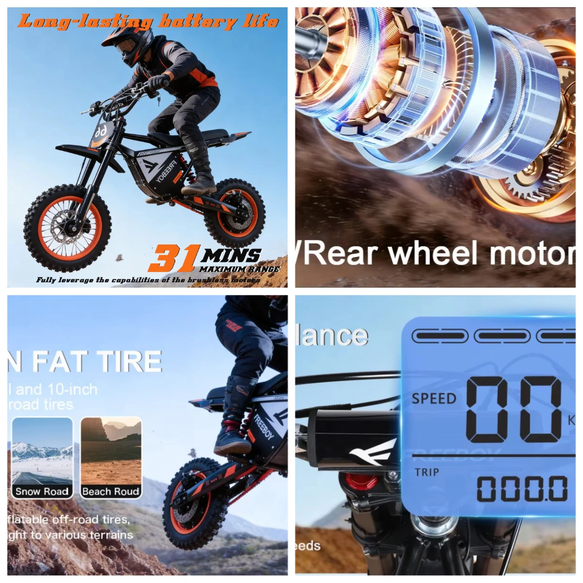 

Электровелосипед для бездорожья 3000W, 48V 30Ah, усиленный, из ЕС склада