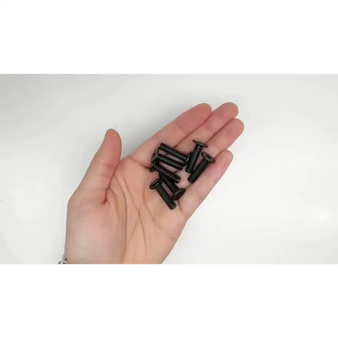 HZYUEGOU M2 M2.5 M3 M4 M5 M6 M8 Black 304 A2 Stainless Steel Allen Hexagon Head Bolt Hex Socket Ultra Thin Flat Wafer Head Screw