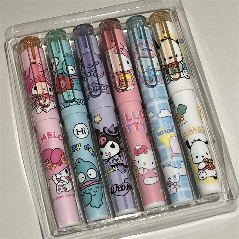 Imagem -04 - Sanrio Lolita Series Highlighter Hello Kitty Kuromi Graffiti Bonito Canetas de Pintura Classroom Markers Student Stationery Novo Pcs 12 Pcs