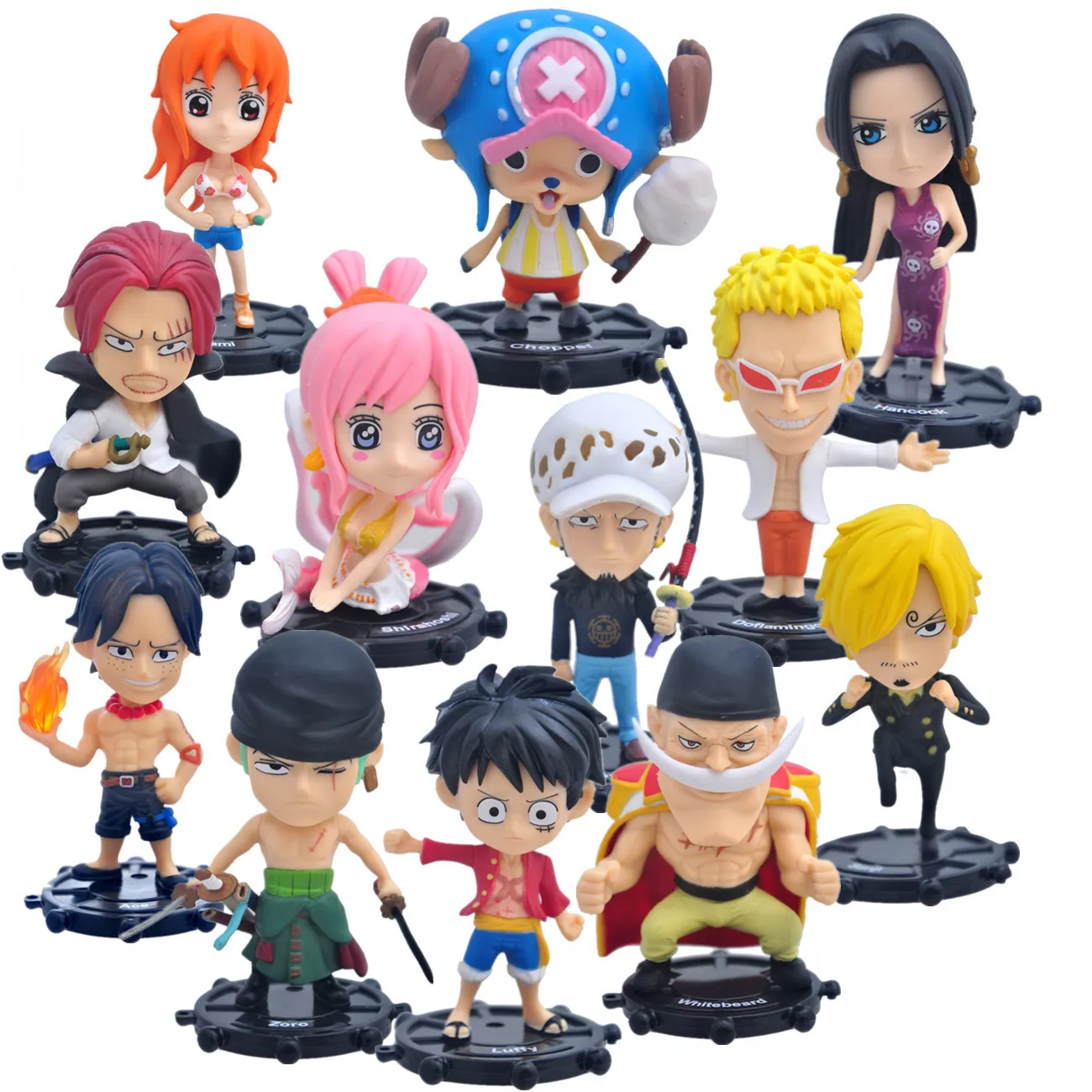 6pcs/set Anime One Piece Luffy Zoro Sanji Hancock Nami Chopper Q Version Action Figures PVC Model Toys doll Desk Decor Gifts