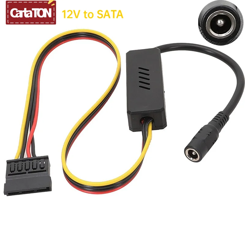 DC 5525 To SATA IDE Hard Drive Power Supply Cable DC 12V To 4Pin Molex/ SATA Hard Drive Cable Step-down Voltage Regulator