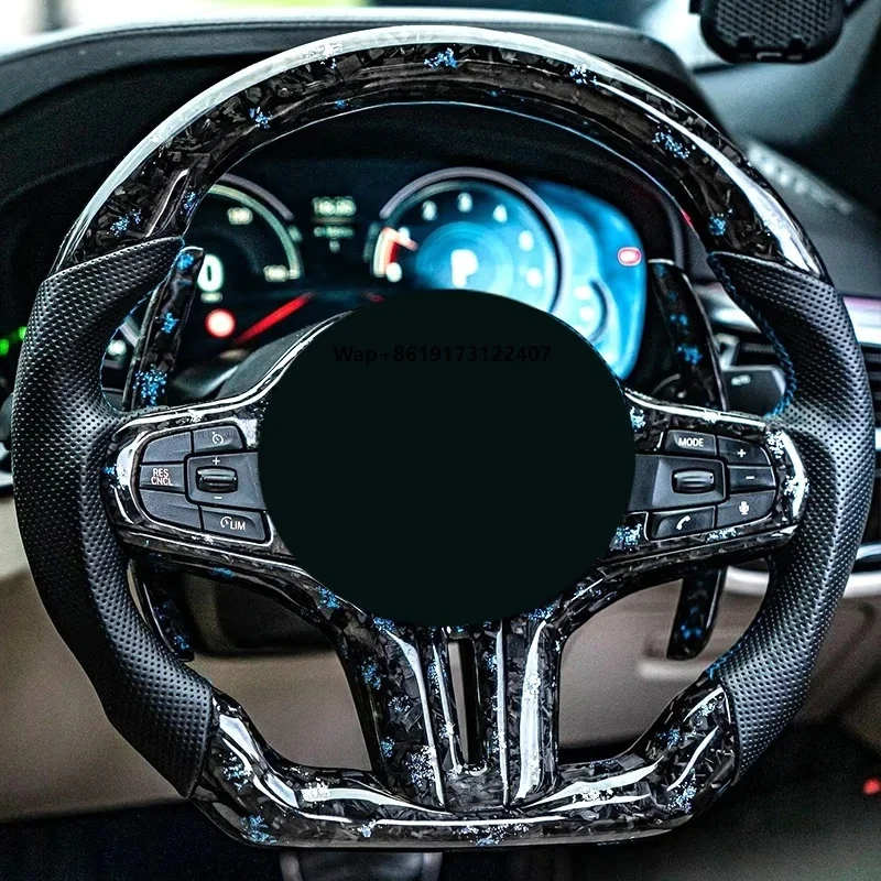 Hot Racing Parts Car Forged Carbon Fiber Steering Wheel Quick Release Classic Steering Wheel for  X5 F15