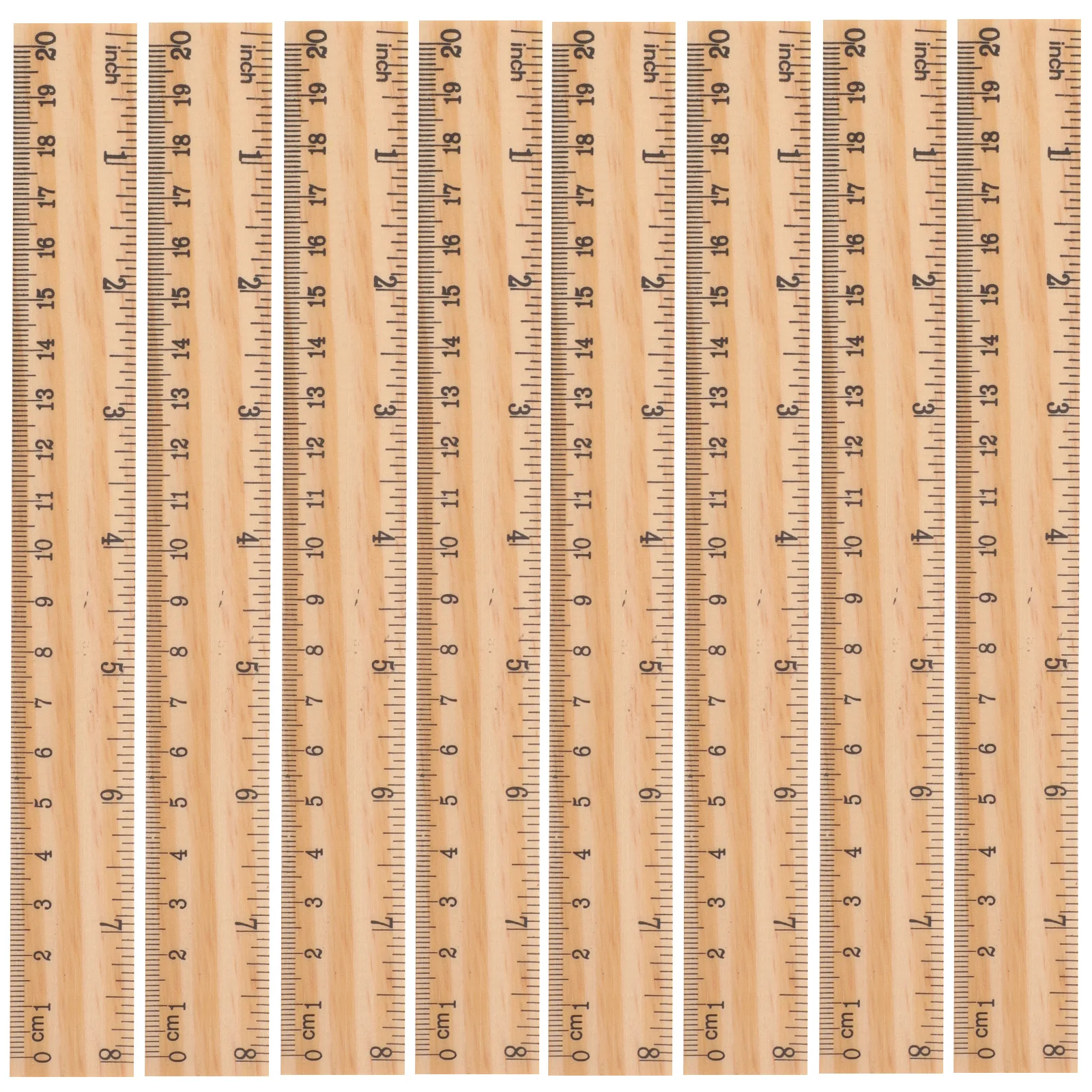 30Pcs Wood Straight Ruler 20cm Wooden Measuring Tool Training Aid for Students Office and School Use Straight Ruler