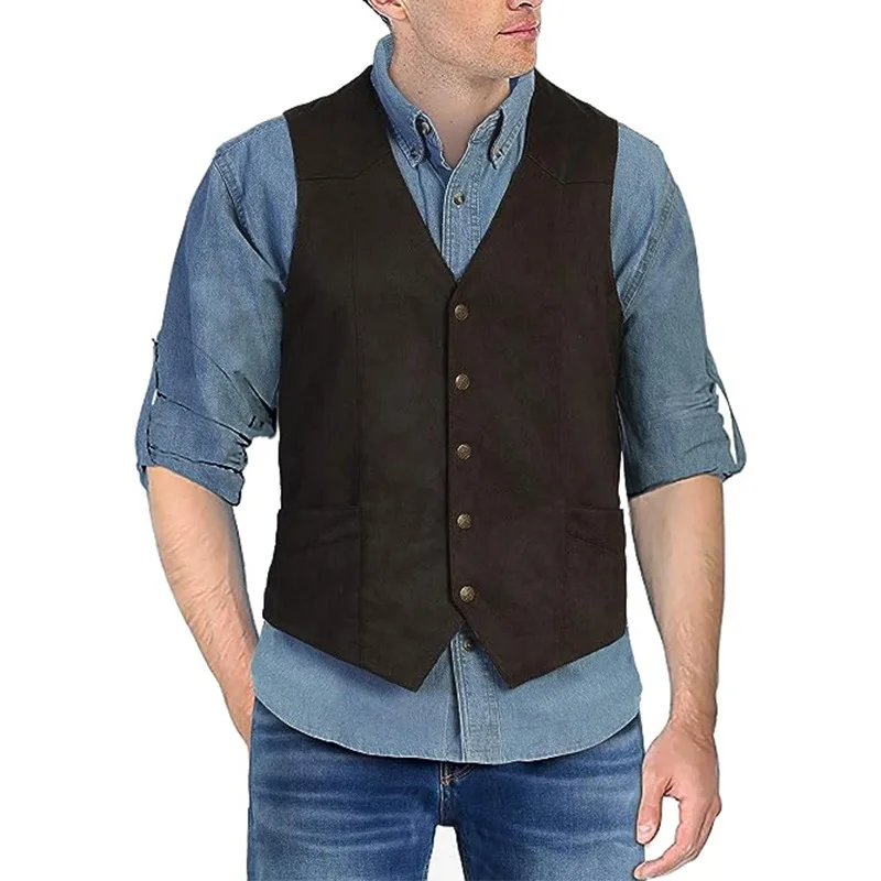 

Mens Slim Fit V Neck Waistcoat Formal Business Vest For Wedding Casual And Office Events