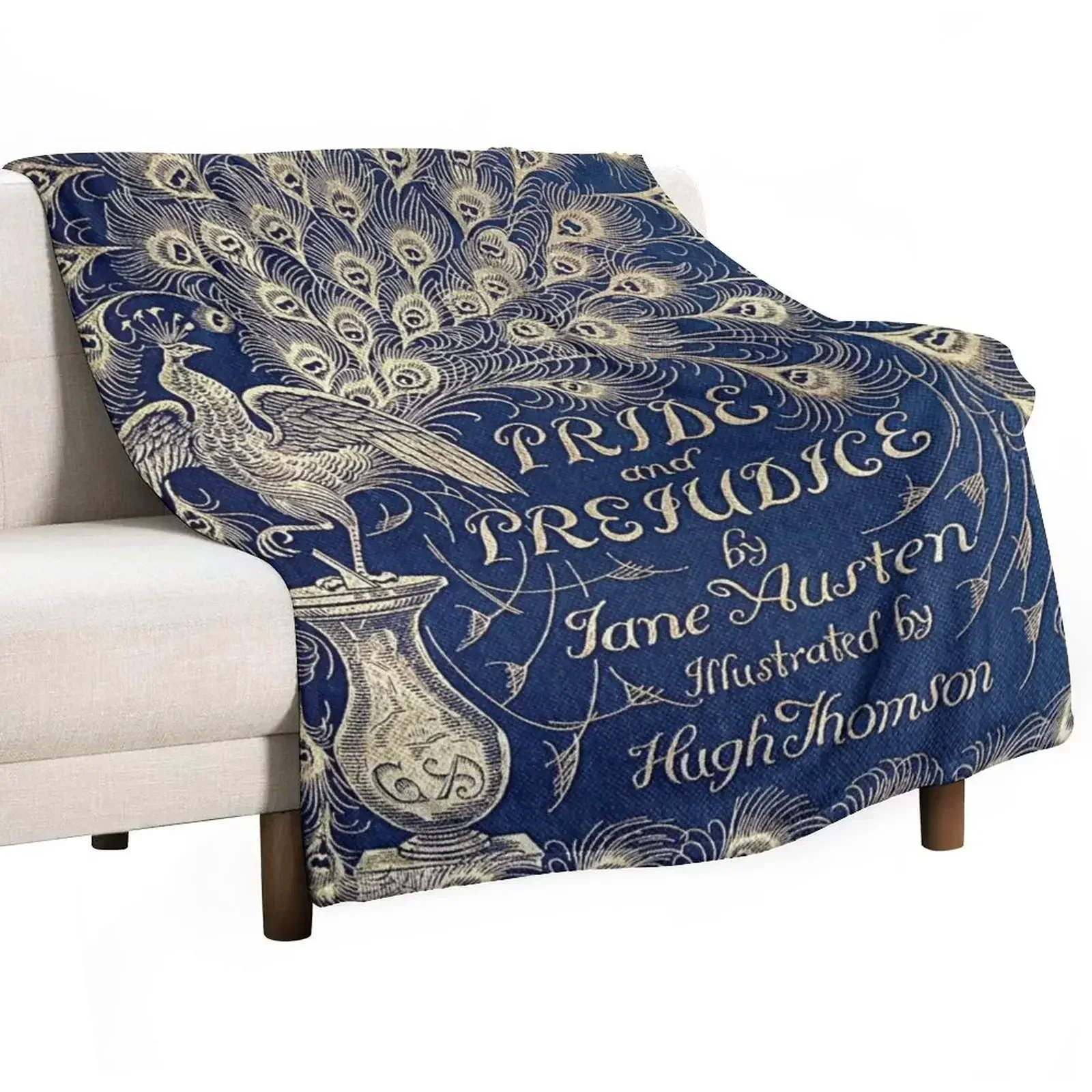 Pride And Prejudice Peacock Edition Book Cover Throw Blanket funny gift Winter beds Blankets