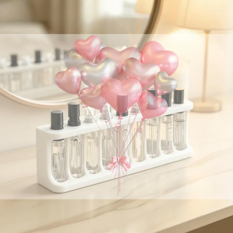 Multi-Grid Sample Holder 9 Holes / 1.2 Cm Hole Diameter Mini Fragrance Vial Display Storage Rack Portable Minimalist